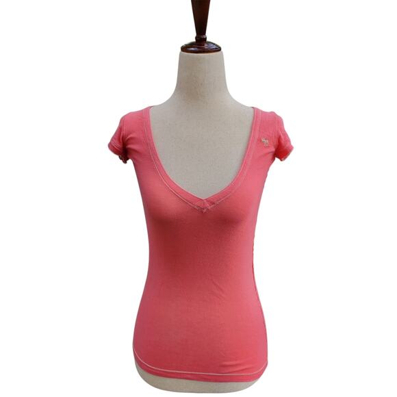 Abercrombie & Fitch Y2k Slim Fit Pink Long T-Shirt - Size Small - Picture 1 of 7